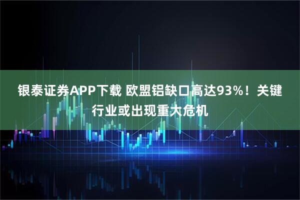 银泰证券APP下载 欧盟铝缺口高达93%！关键行业或出现重大危机